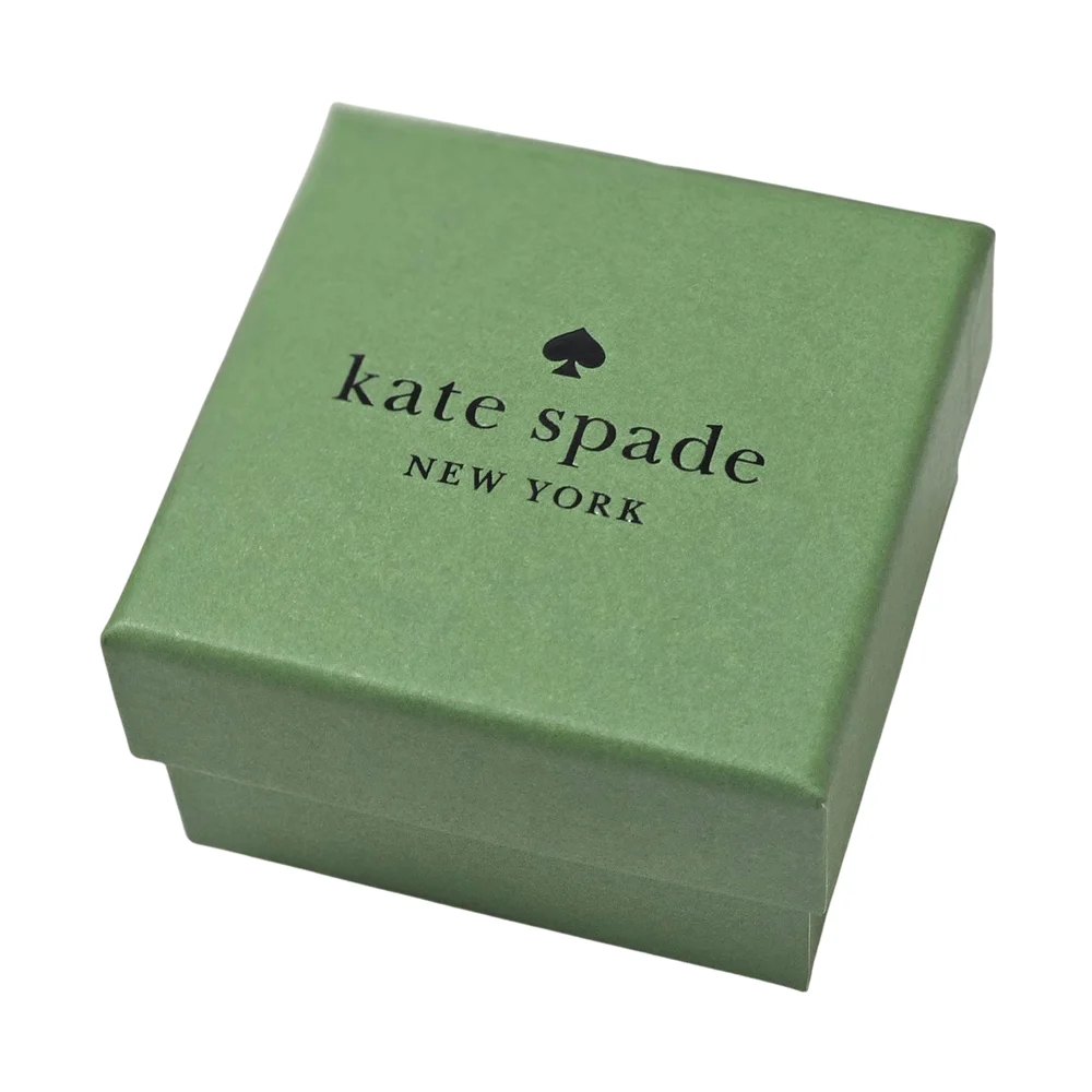Kate Spade Round Stud Earrings Clear Gold Tone CZ Gift Box Valentine's Day Gifts